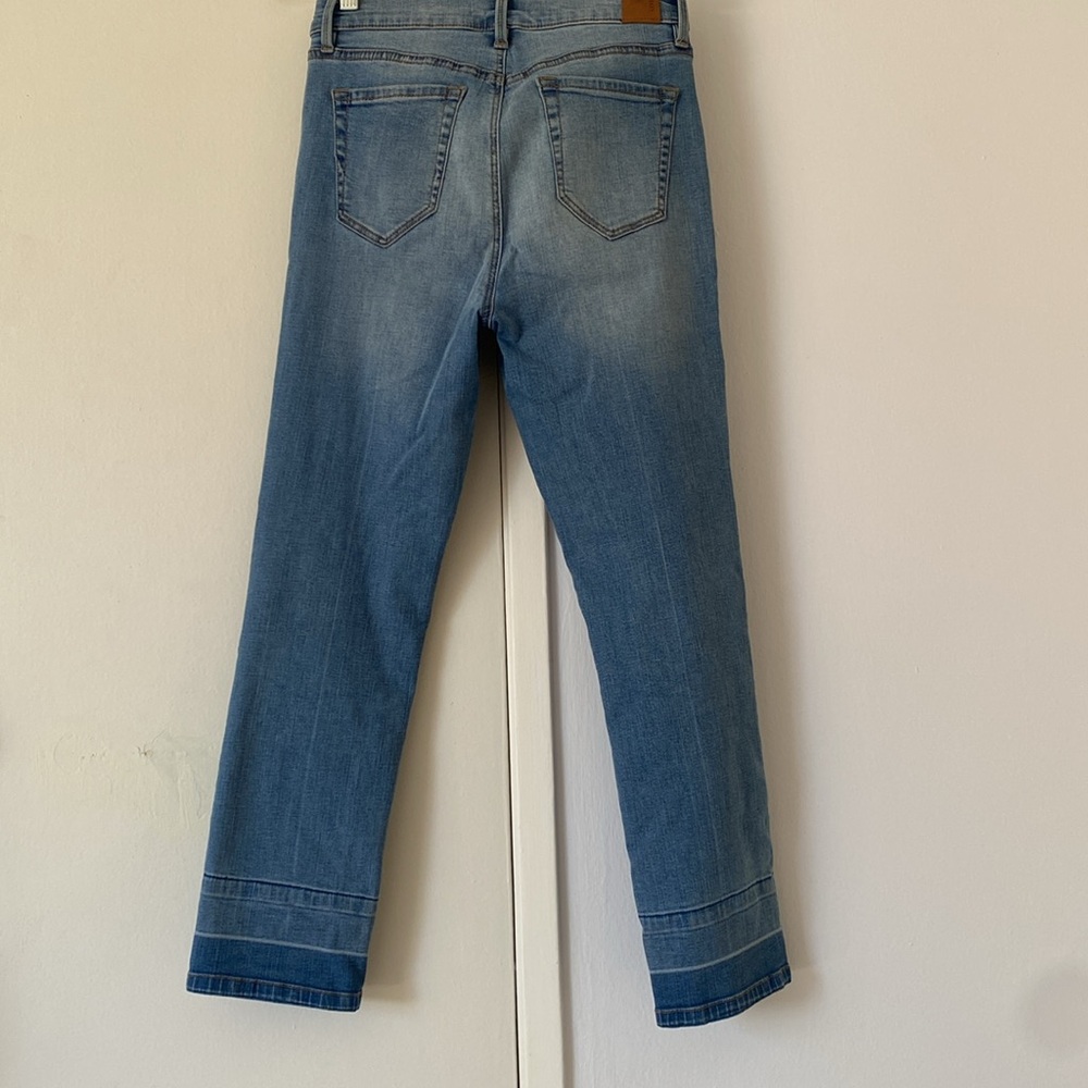 NWOT LEVEL 99 Button Fly Denim Jeans with color patch Size 28 sligtly cropped - Picture 5 of 8